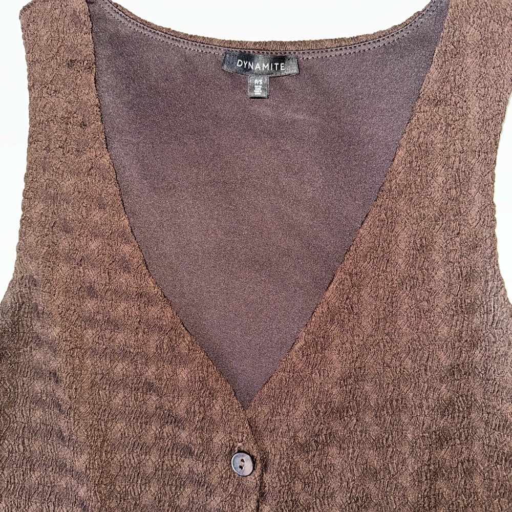 Dynamite Brown V-Neck Vest - Picture 5 of 5
